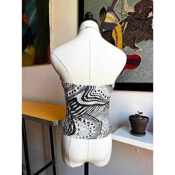 Y2K Self Esteem Psychedelic Halter Top | Glam Rock Party Top | L - Picture 6 of 8